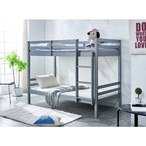 High Quality Pine Wooden Adults Bunk Single Bed - Grey