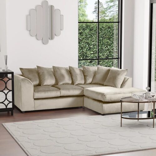 Dark Champagne Plush Velvet Dylan Sofa Mini