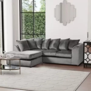 Dark Grey Plush Velvet Dylan Sofa Mini