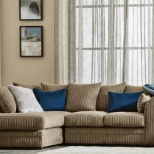 Malisa jumbo cord mink corner sofa