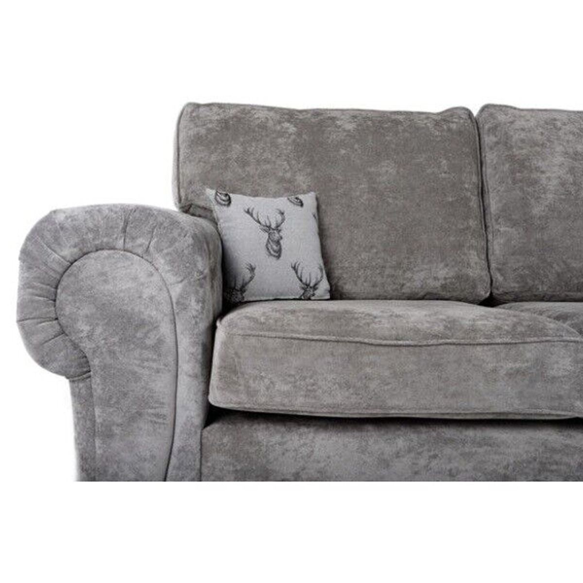 Verona High Back Chenille Fabric Sofa - Grey 3 Verona High Back Chenille Fabric Sofa - Grey - Image 3