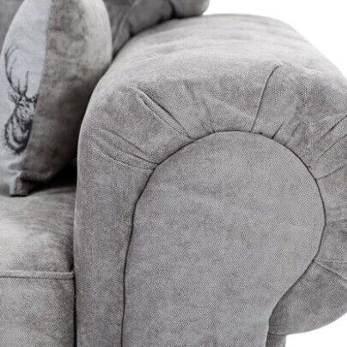 Verona High Back Chenille Fabric Sofa - Grey 4 Verona High Back Chenille Fabric Sofa - Grey - Image 4