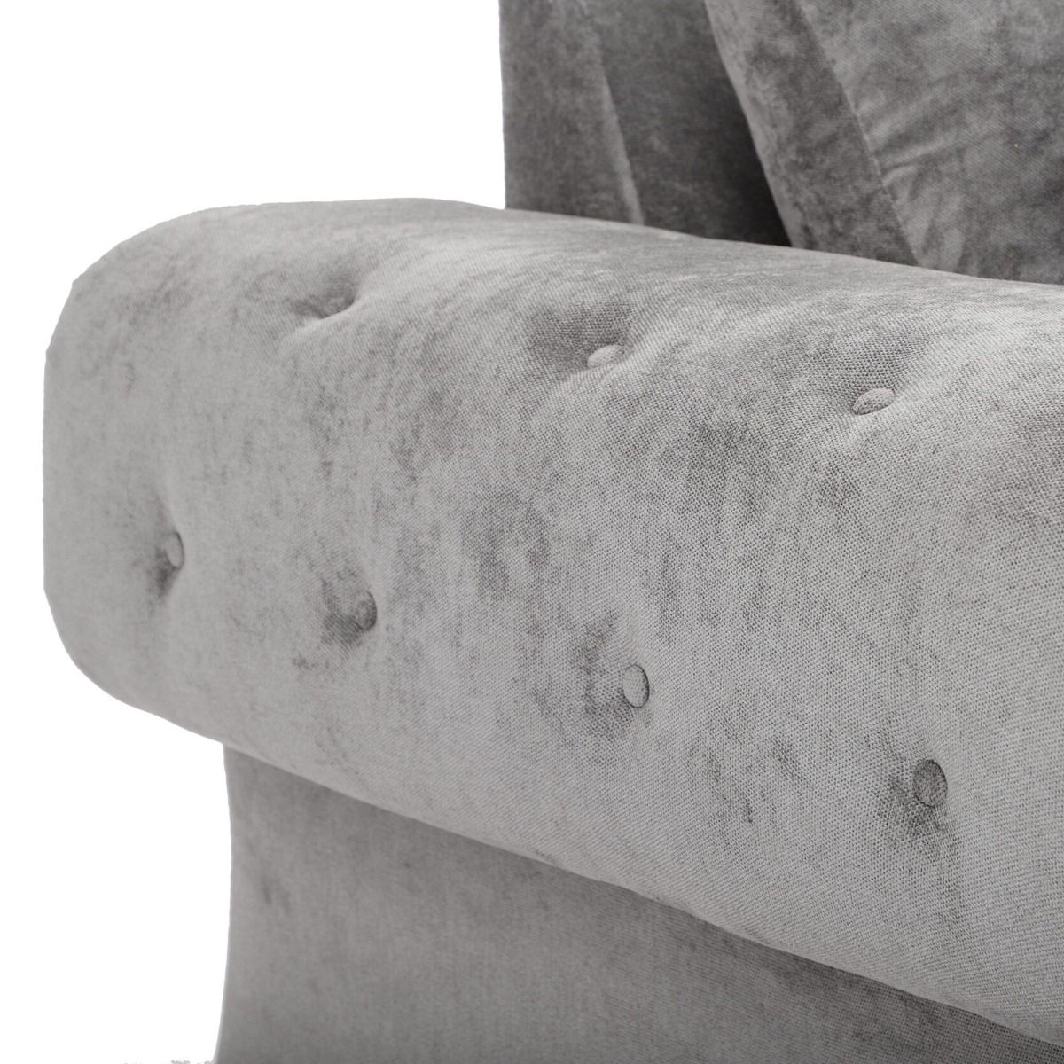 Verona High Back Chenille Fabric Sofa - Grey 5 Verona High Back Chenille Fabric Sofa - Grey - Image 5