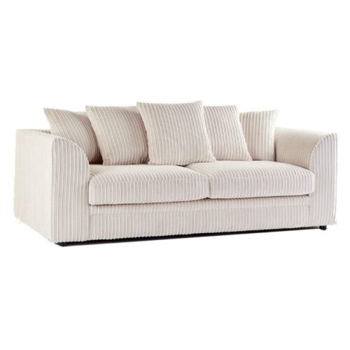 Zealous Jumbo Cord 3 Seater In Cream