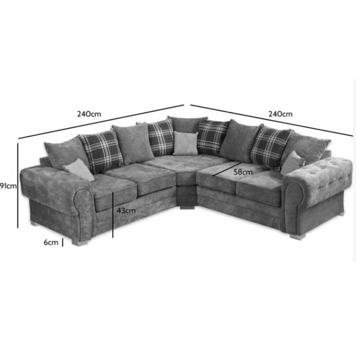 5 Seater Full Corner Verona Kinsington Fabric Sofas 2 5 Seater Full Corner Verona Kinsington Fabric Sofas - Image 2